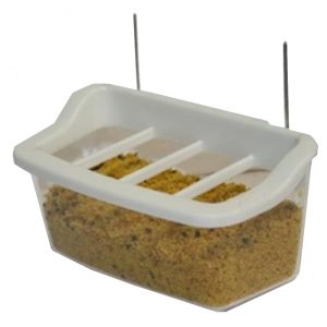 Drink- of voerbakje met ruif
